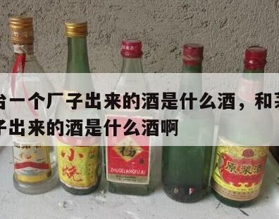 和茅台一个厂子出来的酒是什么酒，和茅台一个厂子出来的酒是什么酒啊