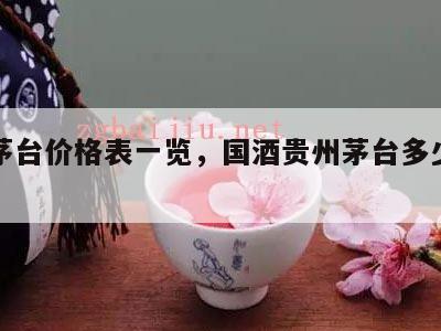 国酒茅台价格表一览，国酒贵州茅台多少钱一瓶