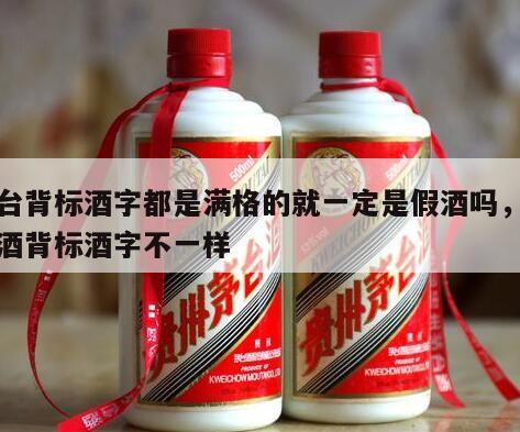 茅台背标酒字都是满格的就一定是假酒吗，茅台酒背标酒字不一样