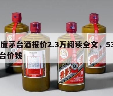 53度茅台酒报价2.3万阅读全文，53度茅台价钱