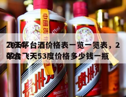2024
飞天茅台酒价格表一览一览表，2024
茅台飞天53度价格多少钱一瓶