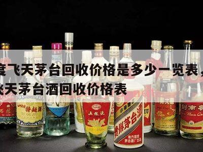 53度飞天茅台回收价格是多少一览表，53度飞天茅台酒回收价格表