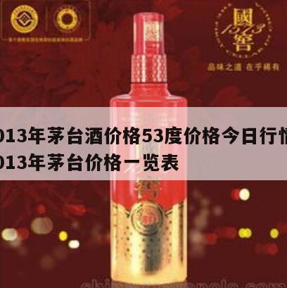 2013年茅台酒价格53度价格今日行情，2013年茅台价格一览表