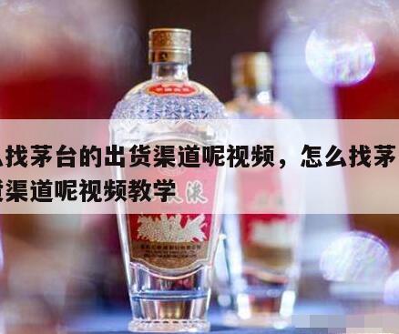 怎么找茅台的出货渠道呢视频，怎么找茅台的出货渠道呢视频教学