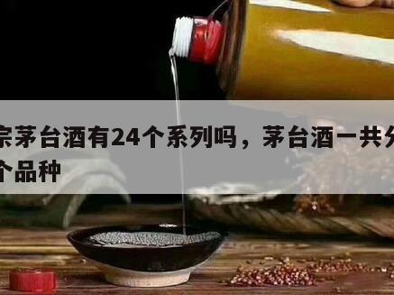 正宗茅台酒有24个系列吗，茅台酒一共分多少个品种