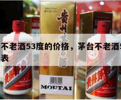 茅台不老酒53度的价格，茅台不老酒53度价格表
