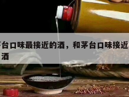 和茅台口味最接近的酒，和茅台口味接近的酱香白酒