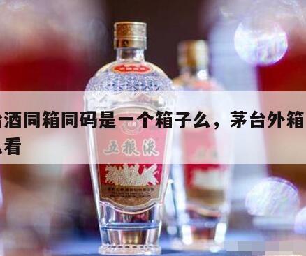 茅台酒同箱同码是一个箱子么，茅台外箱同码怎么看