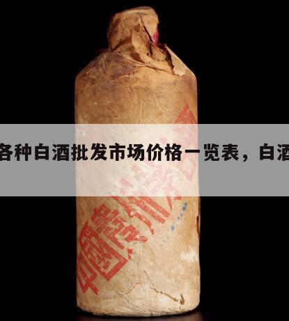 全国各种白酒批发市场价格一览表，白酒批发商
